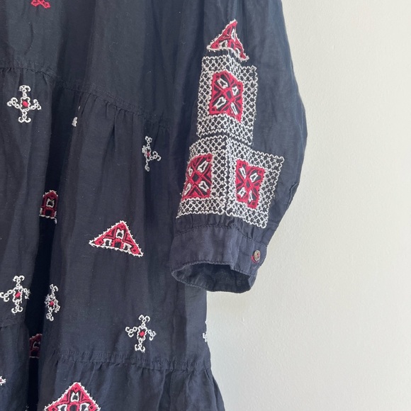 Johnny Was Embroidered 'Ava Peasant Dress’ Cotton/Silk Blend, size L - Picture 5 of 9